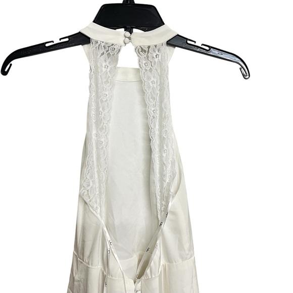 New Lulus Bridal Radiant Adoration White SatinLace Backless Halter Maxi Dress XS - Picture 4 of 8